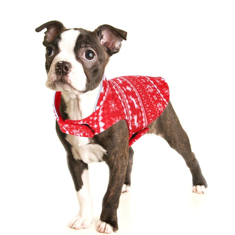 Cappottino in Pile Natalizio per Cani con Chiusura in Velcro - Dog Moda