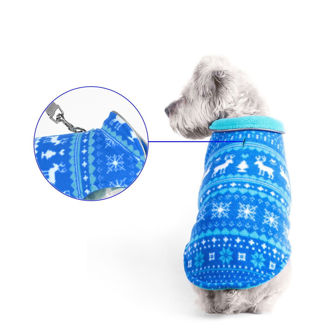 Cappottino in Pile Natalizio per Cani con Chiusura in Velcro - Dog Moda