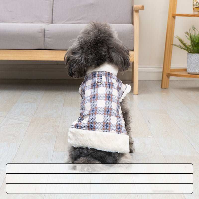 Cappottino in Pile per Cani con Fantasia a Quadretti – Perfetto per le Passeggiate Autunnali - Dog Moda