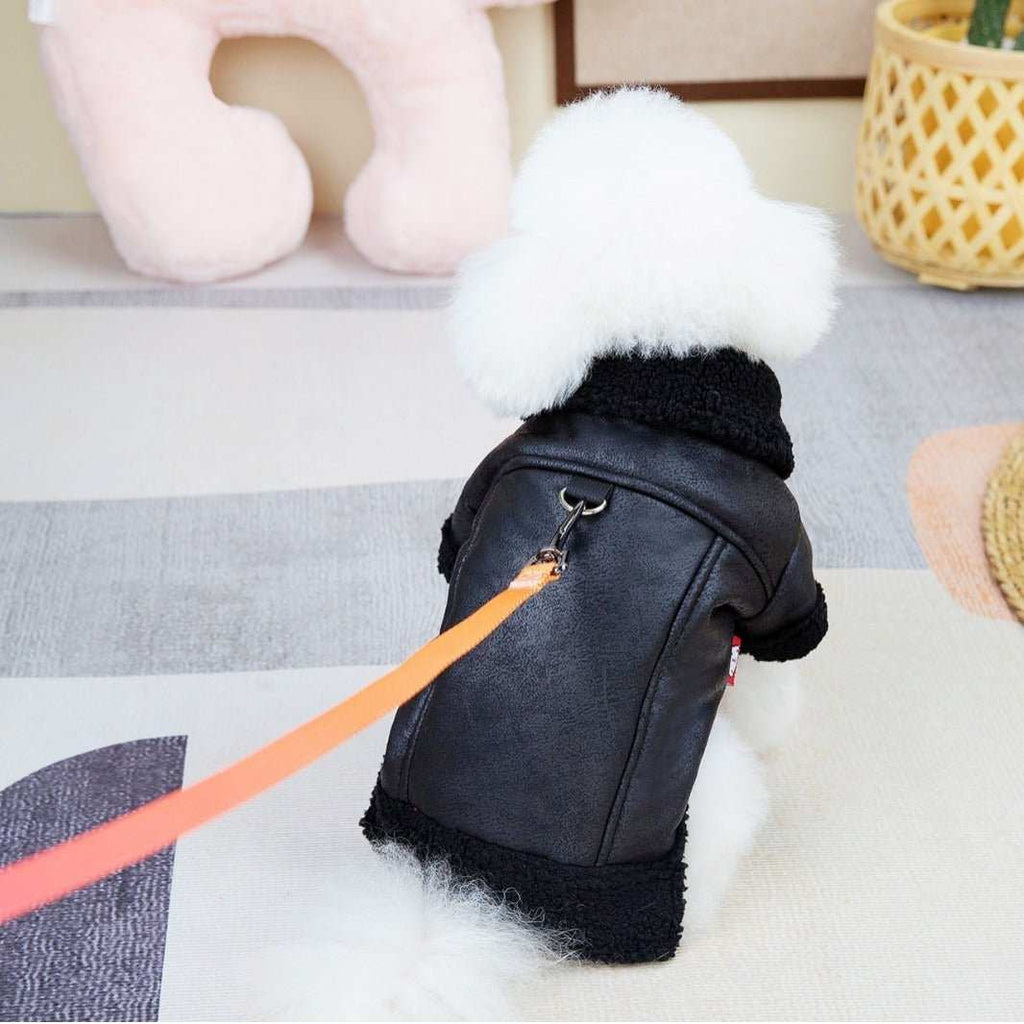 Cappottino Scamosciato per Cani "Blue Moon" con Imbottitura in Pile e Pettorina Integrata - Dog Moda