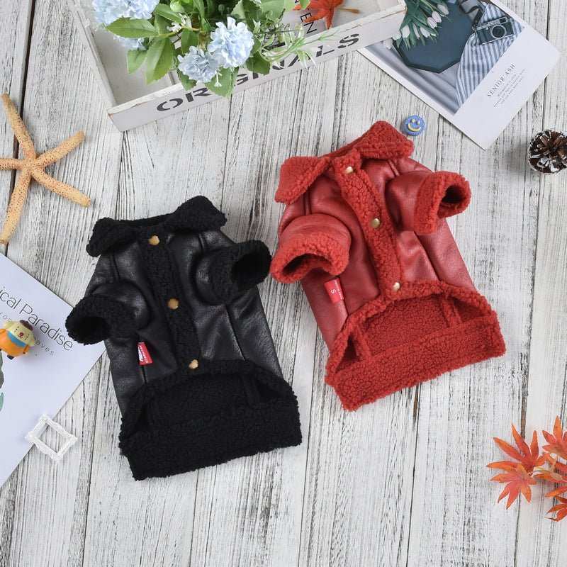 Cappottino Scamosciato per Cani "Blue Moon" con Imbottitura in Pile e Pettorina Integrata - Dog Moda