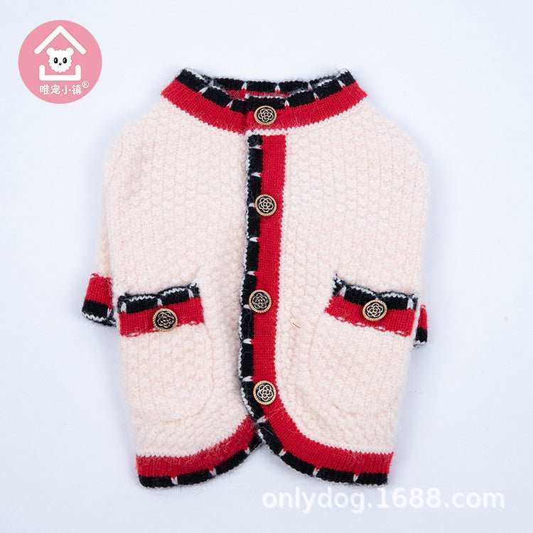 Cardigan Elegante per Cani con Taschine e Mezza Manica - Modello "Flute" - Dog Moda