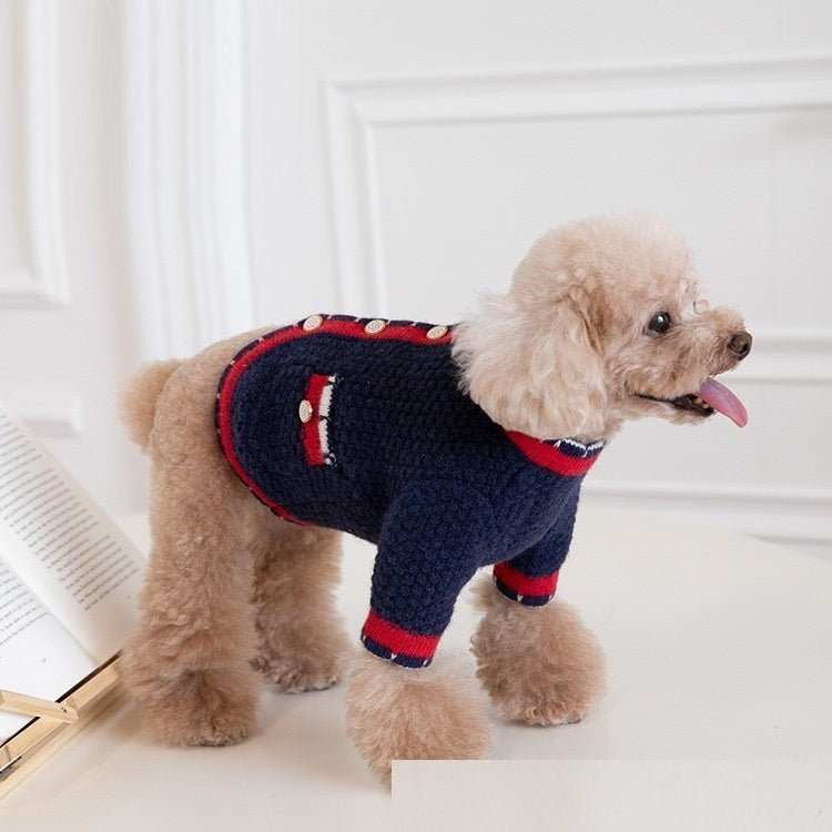 Cardigan Elegante per Cani con Taschine e Mezza Manica - Modello "Flute" - Dog Moda