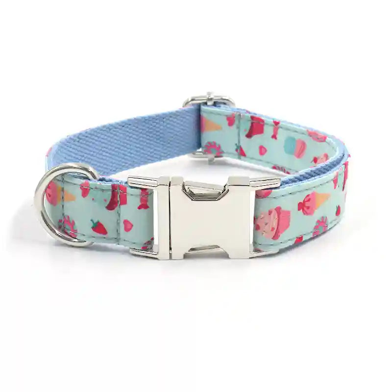 Set Collare Guinzaglio Papillon Cani - Fantasia Macaron by Dog Moda