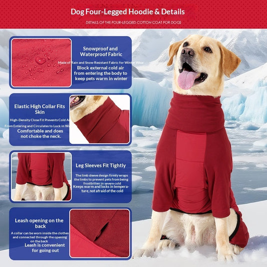 Cappotto Impermeabile per Cani Grandi 4 Zampe Antivento by Dog Moda