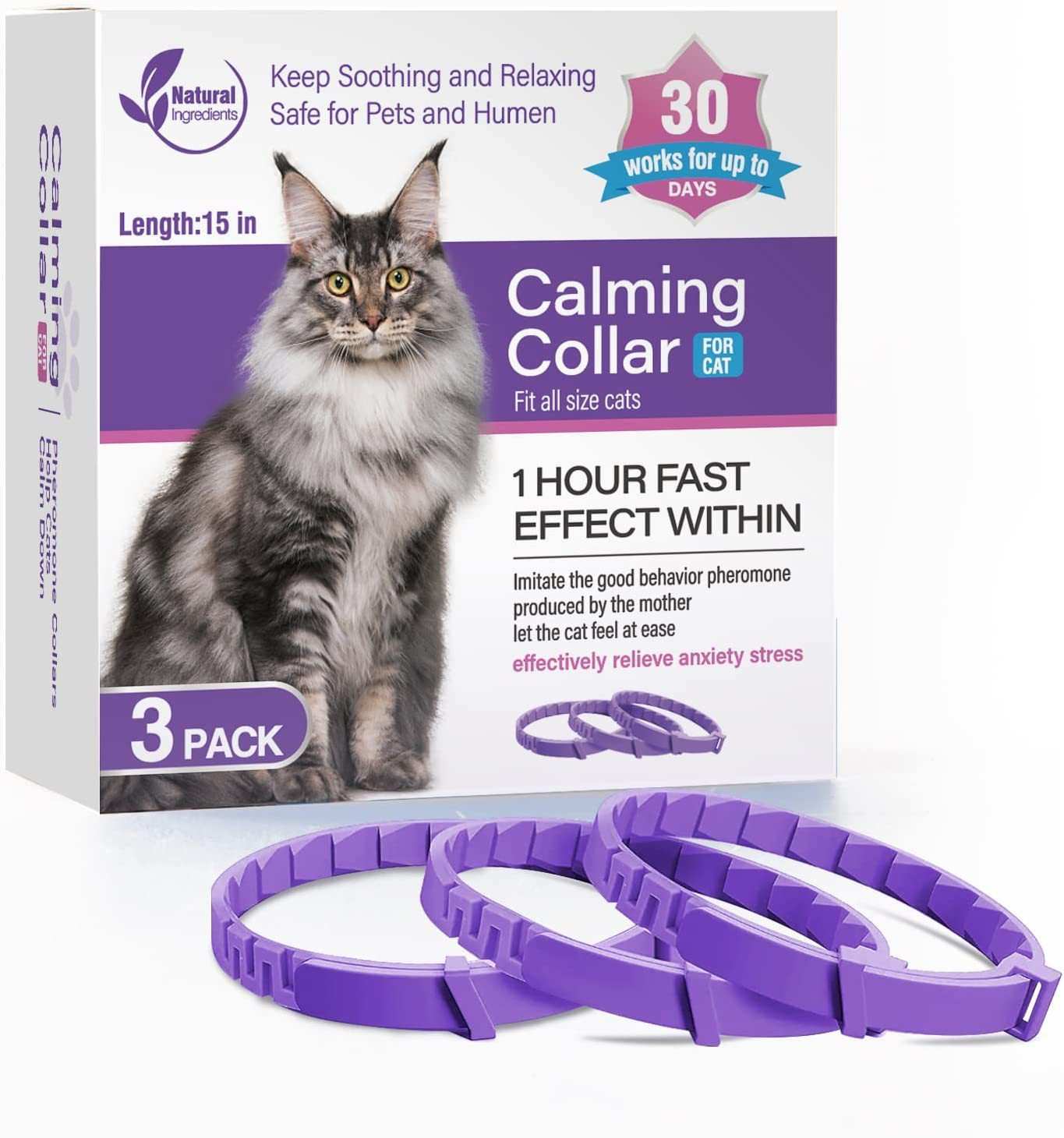 Natural Calming Collar Pet Soothing Calming Collar - Relief and Relaxation for Dogs and Cats