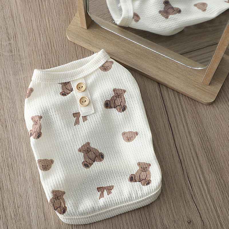 Maglia Smanicata per Cani con Orsetti - Traspirante by Dog Moda