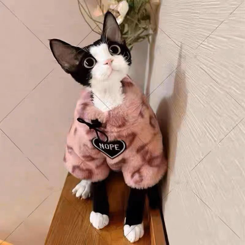 Cappotto Cane Pile Rosa Leopardato - Imbottito Caldo