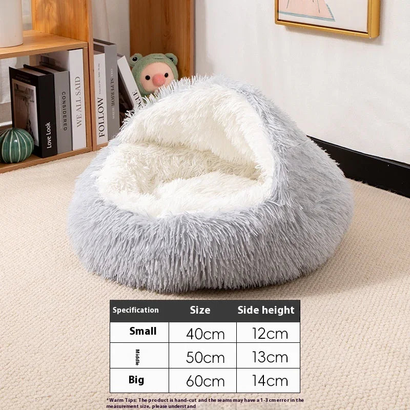 Cuccia Tonda Cani Gatti Pile Lungo Coperta Calda Inverno