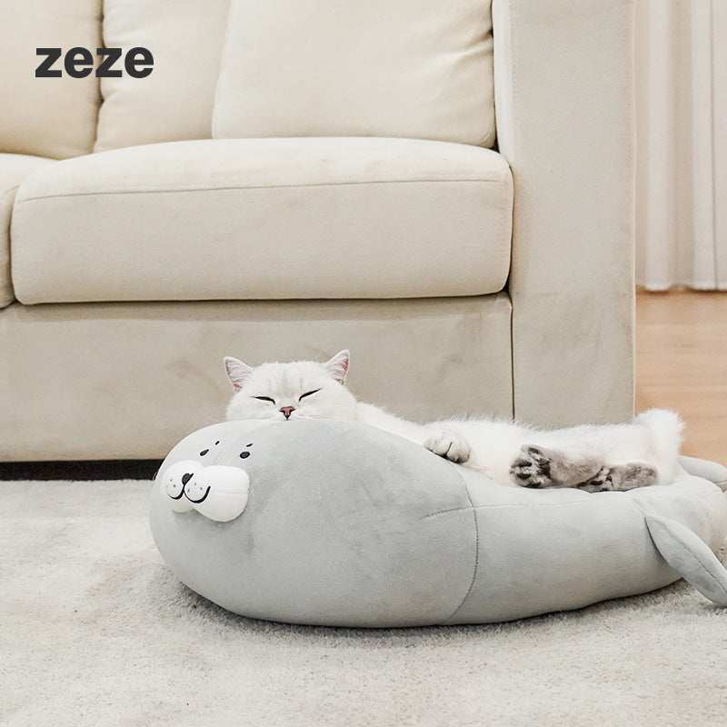 Cuccia per cani e gatti "Foca" rotonda con fondo antiscivolo