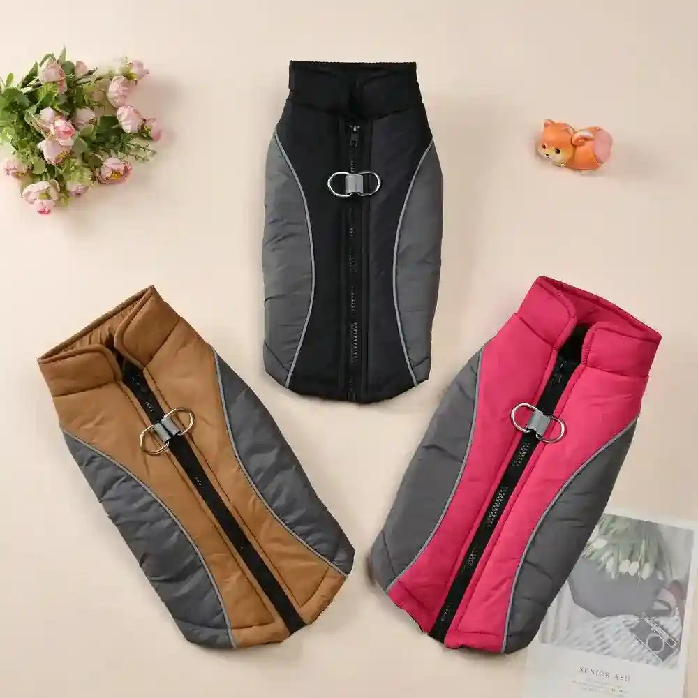 Abrigo sin mangas reflectante para perros - Cremallera dorsal