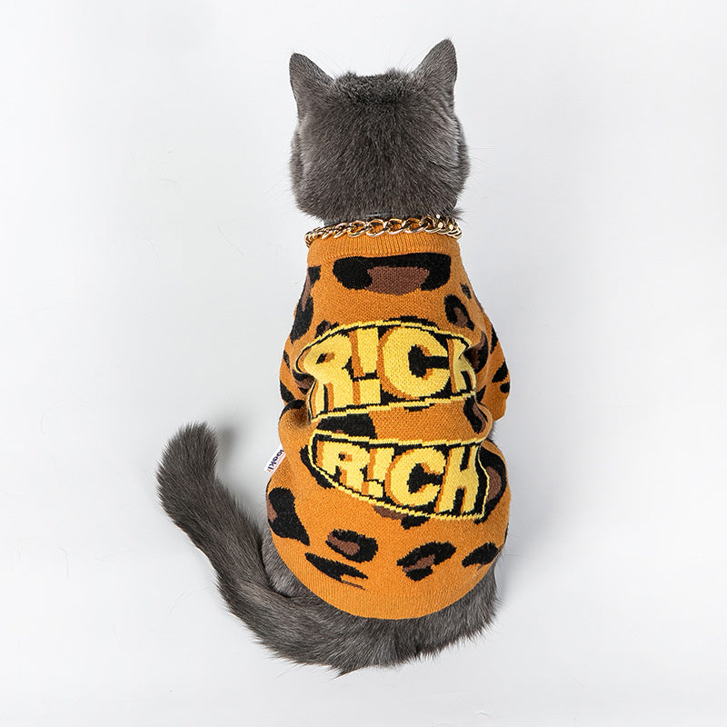 Maglioncino per Cani "Rich" – Stile Leopardato e Comfort in Lana