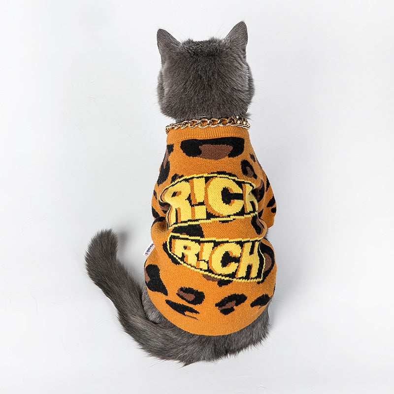 "Rich" Dog Sweater – Leopard Style &amp; Wool Comfort