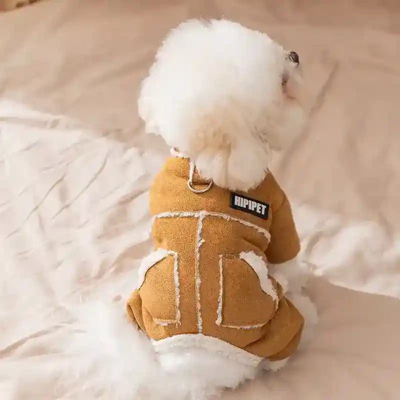 Tutina Suede Sherpa Hipipet 4 Zampe - Tasche Anello by Dog Moda