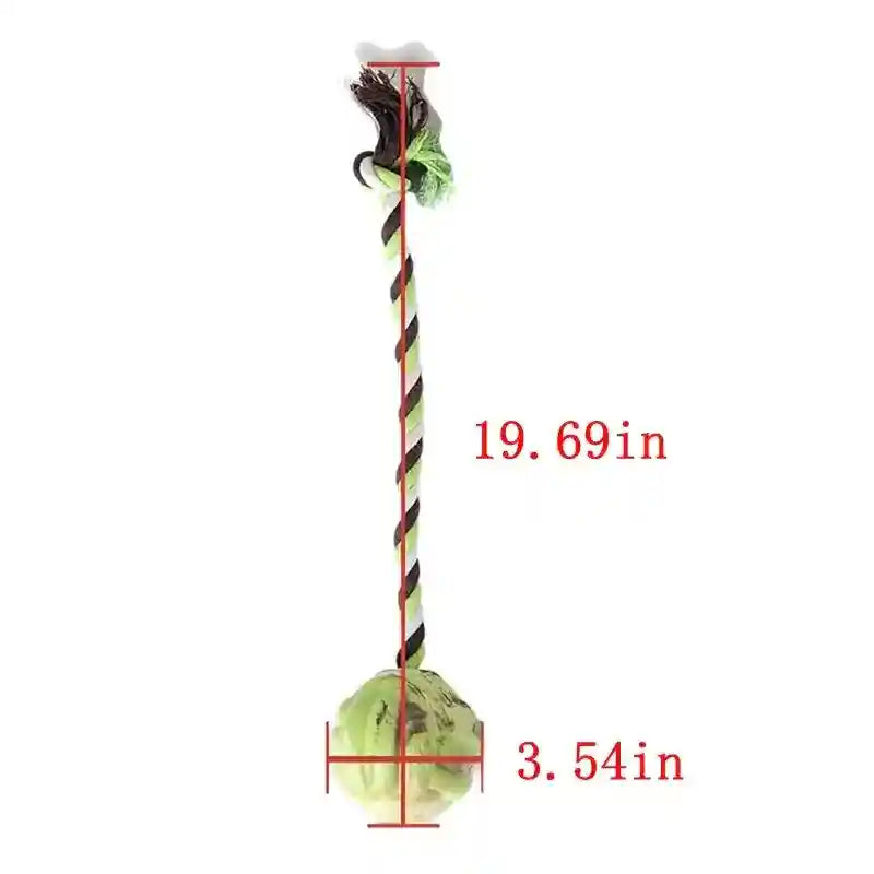 犬用ゴムボールロープおもちゃ - インタラクティブ引っ張り遊び