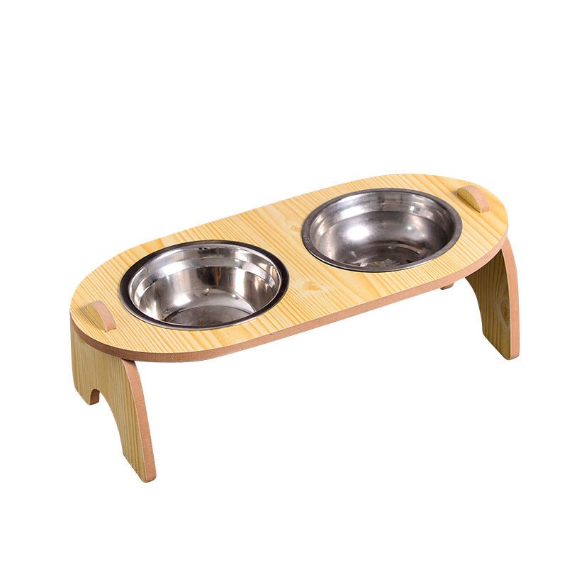 Ciotola Rialzata in Legno per Cani e Gatti - Disponibile in Versione Singola o Doppia - Dog Moda
