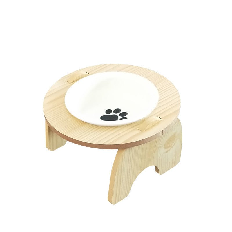 Ciotola Rialzata in Legno per Cani e Gatti - Disponibile in Versione Singola o Doppia - Dog Moda