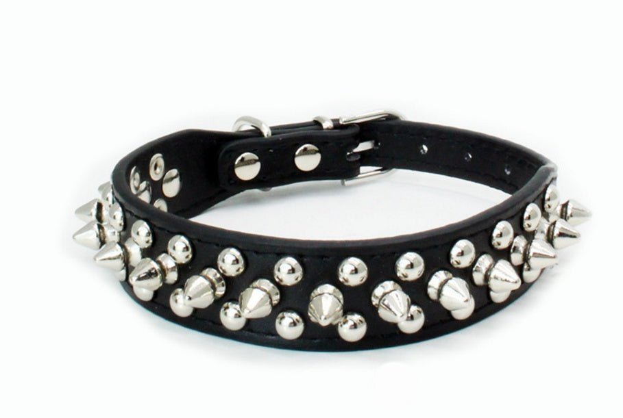 Collare per cani in pelle con borchie a punta "BlackBull" - Dog Moda