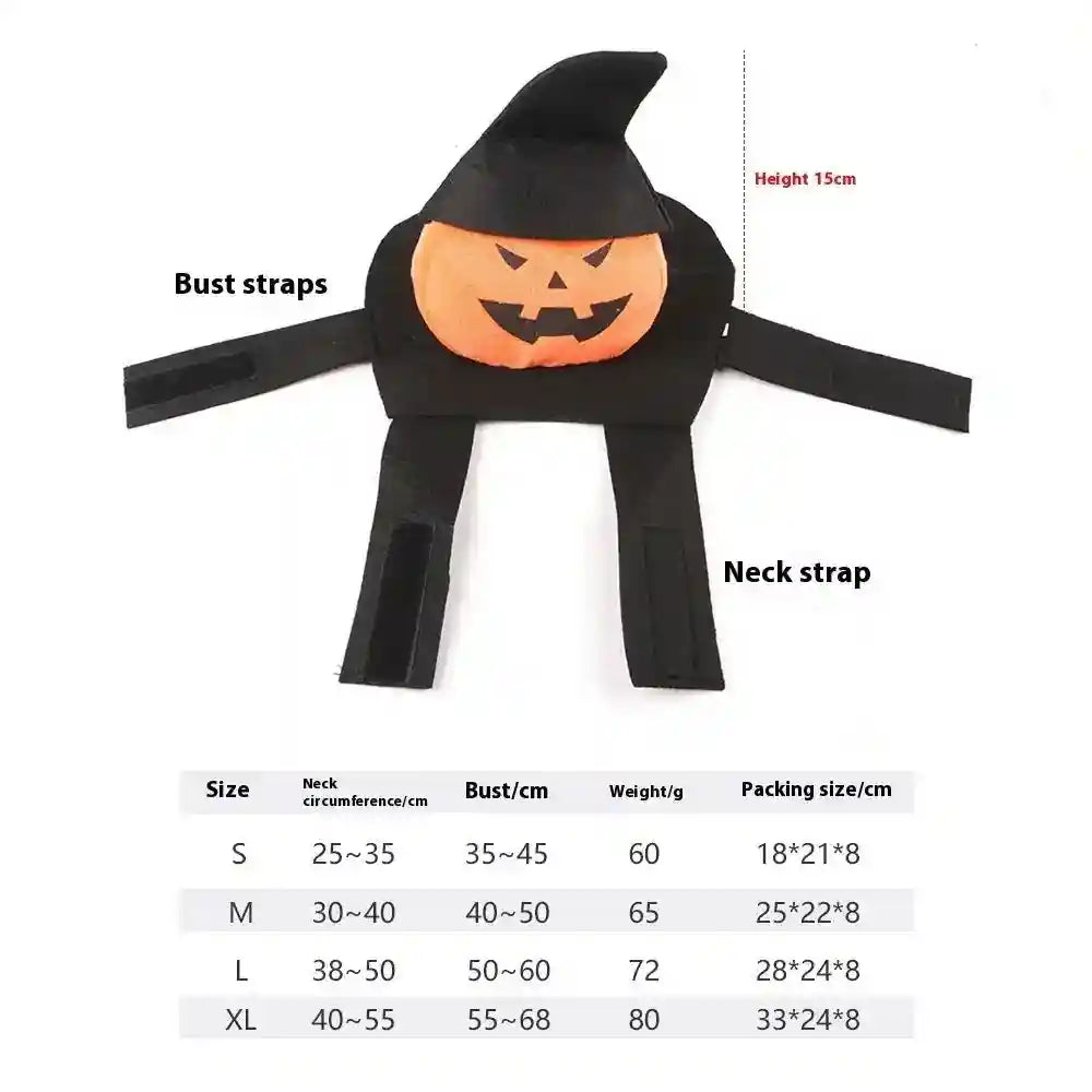 Costume Halloween Per Cani E Gatti - Cappello Zucca E Bandana, Regolabile, Morbido, Per Taglie Piccole, Medie E Grandi