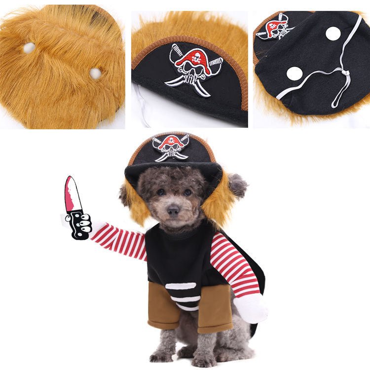 Costume per cani e gatti da pirata Halloween e feste - Dog Moda