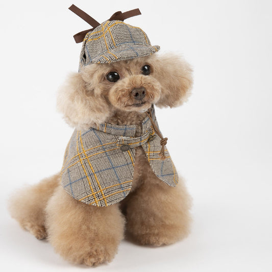 Costume per Cani "Sherlock Holmes" - Stile Detective in Camel - Dog Moda