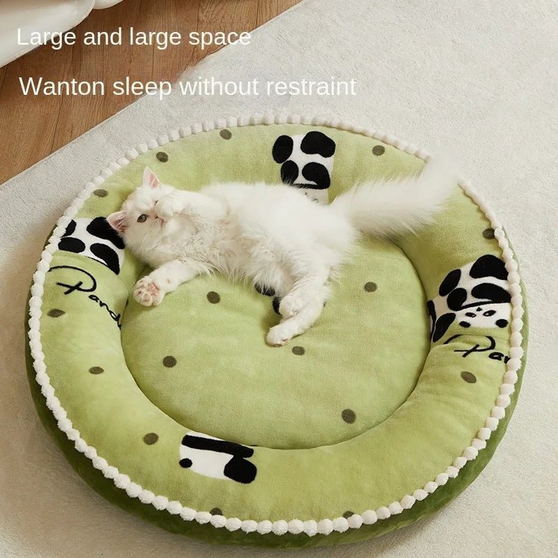 Cuccia Rotonda per Cani e Gatti con Sponda – Modelli Adorabili: Rosa Gattino e Verde Panda - Dog Moda