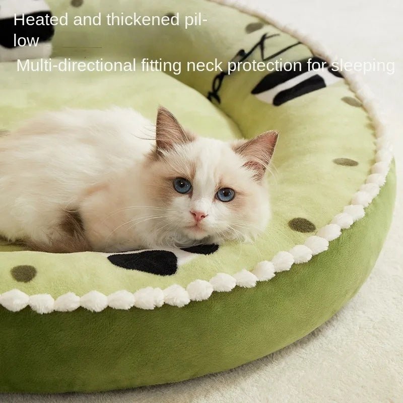 Cuccia Rotonda per Cani e Gatti con Sponda – Modelli Adorabili: Rosa Gattino e Verde Panda - Dog Moda