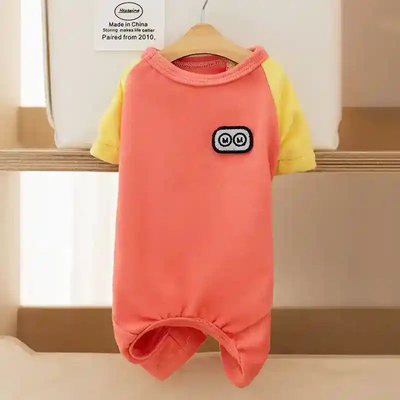 Tutina Fleece per Cani con Patch Cartoon - Pigiama Morbido by Dog Moda