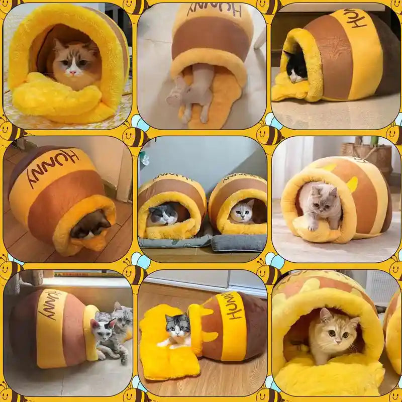 Honey Jar Cat Bed - Memory Foam Cave Bed