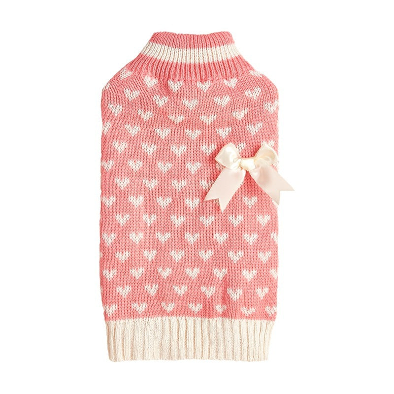 Maglioncino Amore per Cani - Rosa e Cuori - Dog Moda