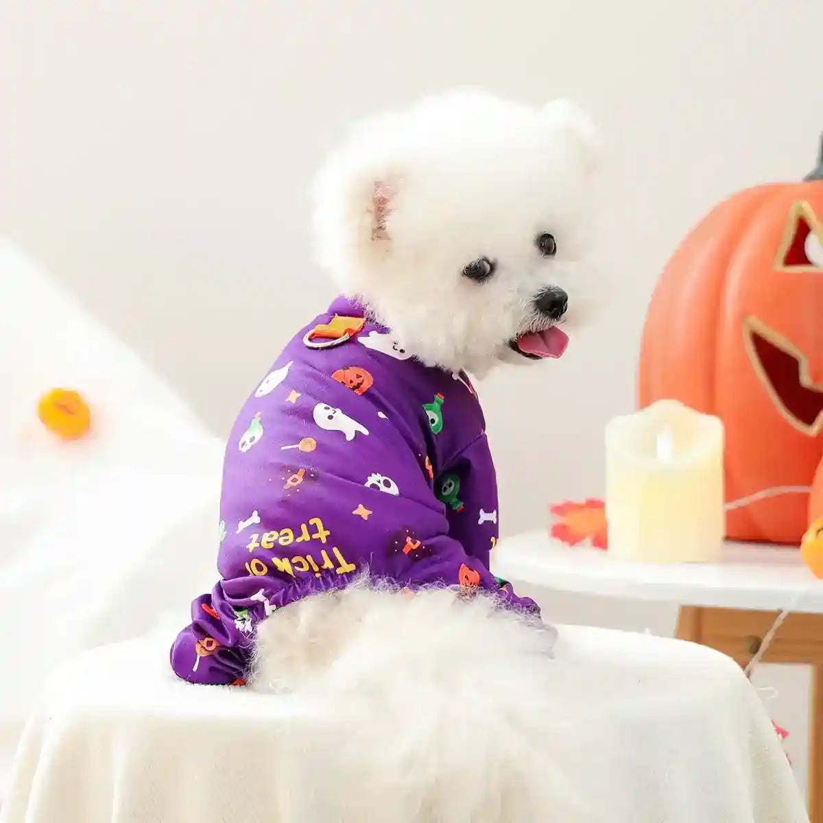 伸縮性4足犬用つなぎ - 冬用パジャマ