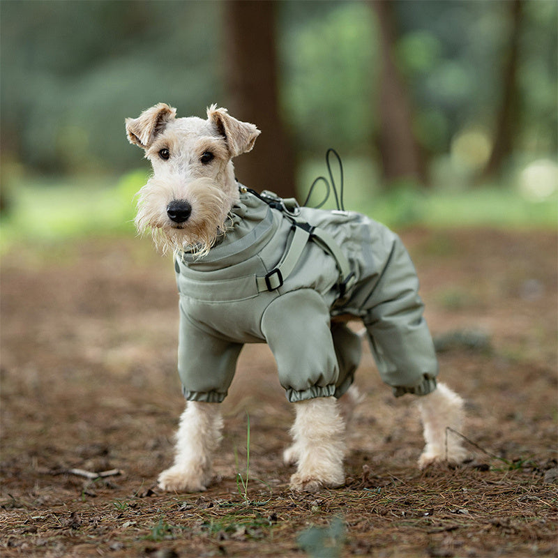Cappotto per cani con pettorina riflettente e colletto antivento