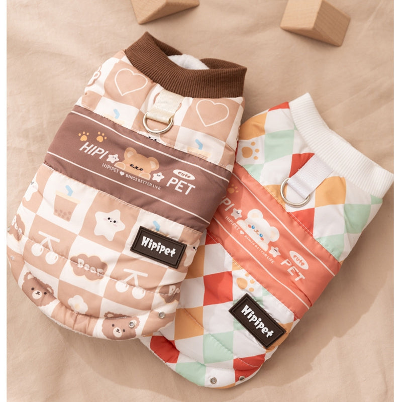 Cappotto Life Cani Smanicato Pile con Orsetto HIPIPET