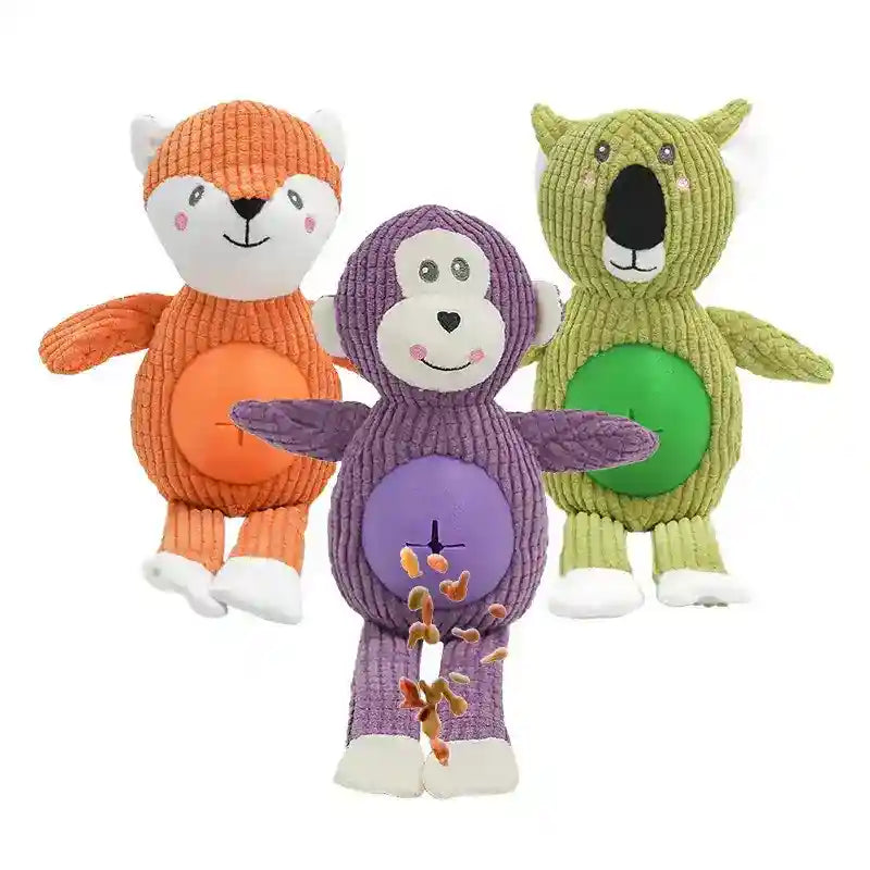 おやつ入れボール付き犬用ぬいぐるみ - インタラクティブ