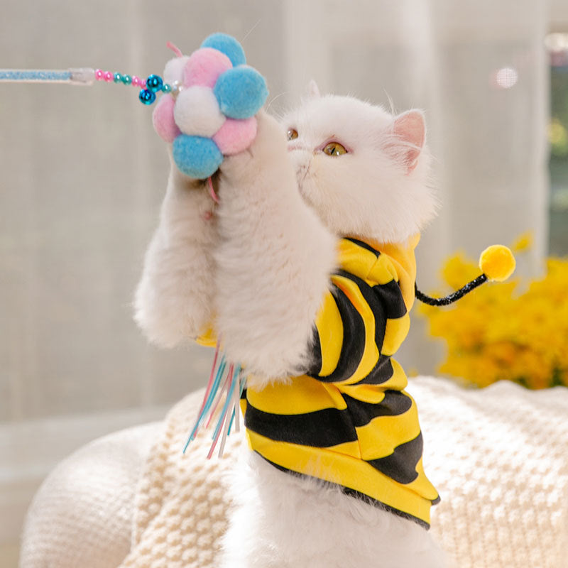 Sudadera para Perro y Gato con Capucha Abeja Rayas Amarillas y Negras