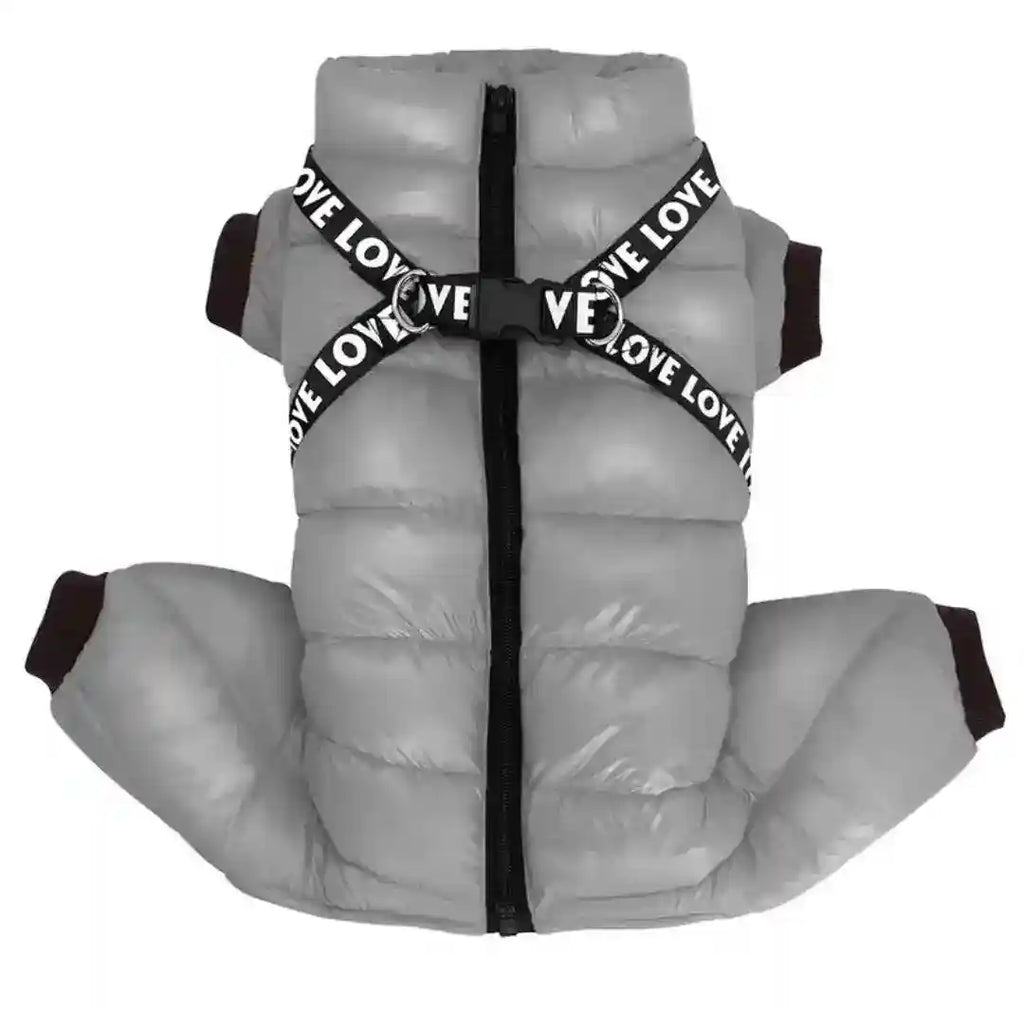 4本足の犬用コート ラブ - 雪・雨用中綿入り