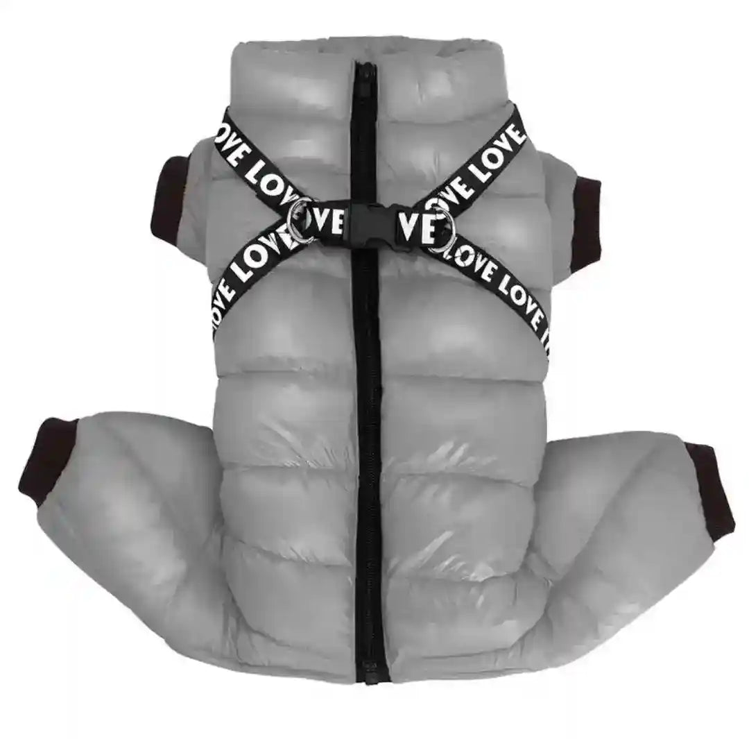 4本足の犬用コート ラブ - 雪・雨用中綿入り