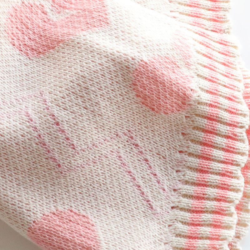 Pull pour chiens avec broderie de petits cœurs - Laine douce et chaude