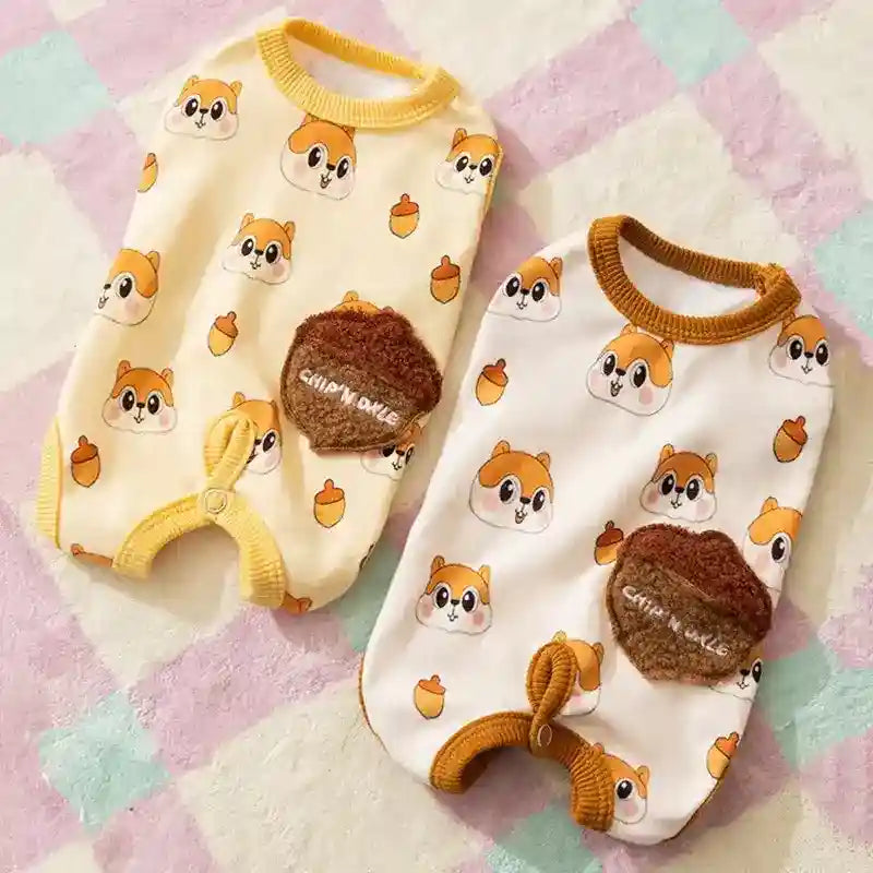 Tutina Chip per Cani con Scoiattolo - Pigiama Smanicato by Dog Moda