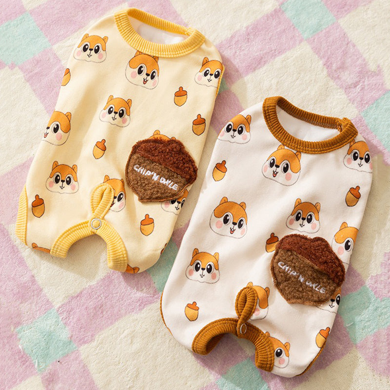 Tutina Chip per Cani con Scoiattolo - Pigiama Smanicato