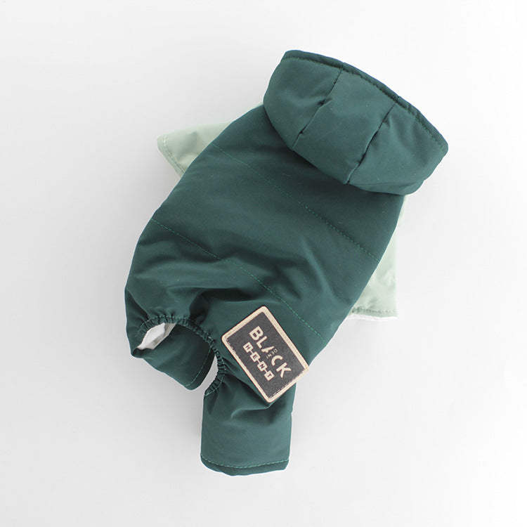 "Black" Dog Down Jacket with Waterproof Hood – Beige or Dark Green