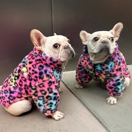 Cappotto Cani Leopardato Multicolor - Zip Addome Velluto by Dog Moda