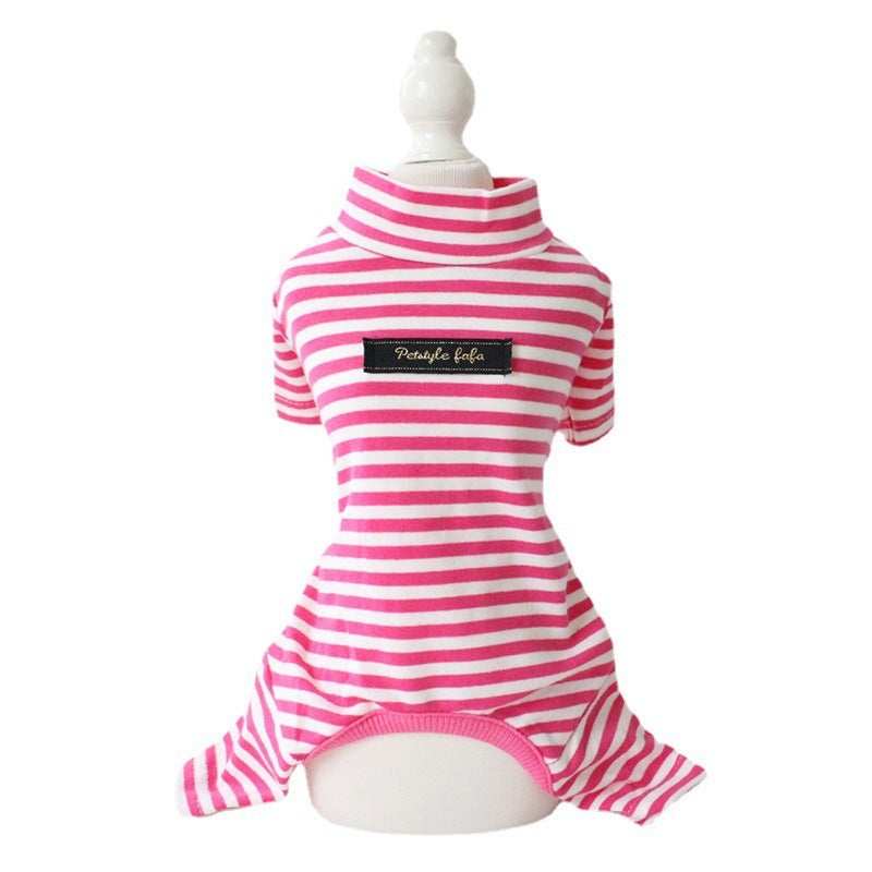 Gestreifter Hundepyjama „Four Paws“ – Weiche Baumwolle
