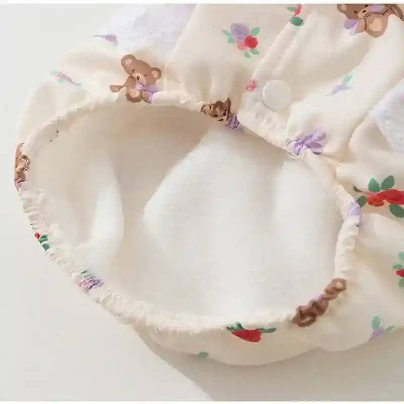 Vestido Osito con Capucha y Orejas para Perros - Floral