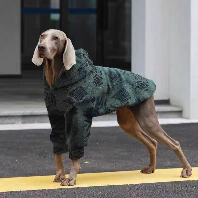 Sudadera para Perros con Capucha - Forro Polar Caliente Geométrico