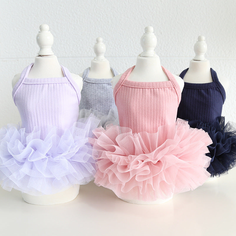 Vestitino per cani femmina con canottierina e gonnellina in tulle - Dog Moda