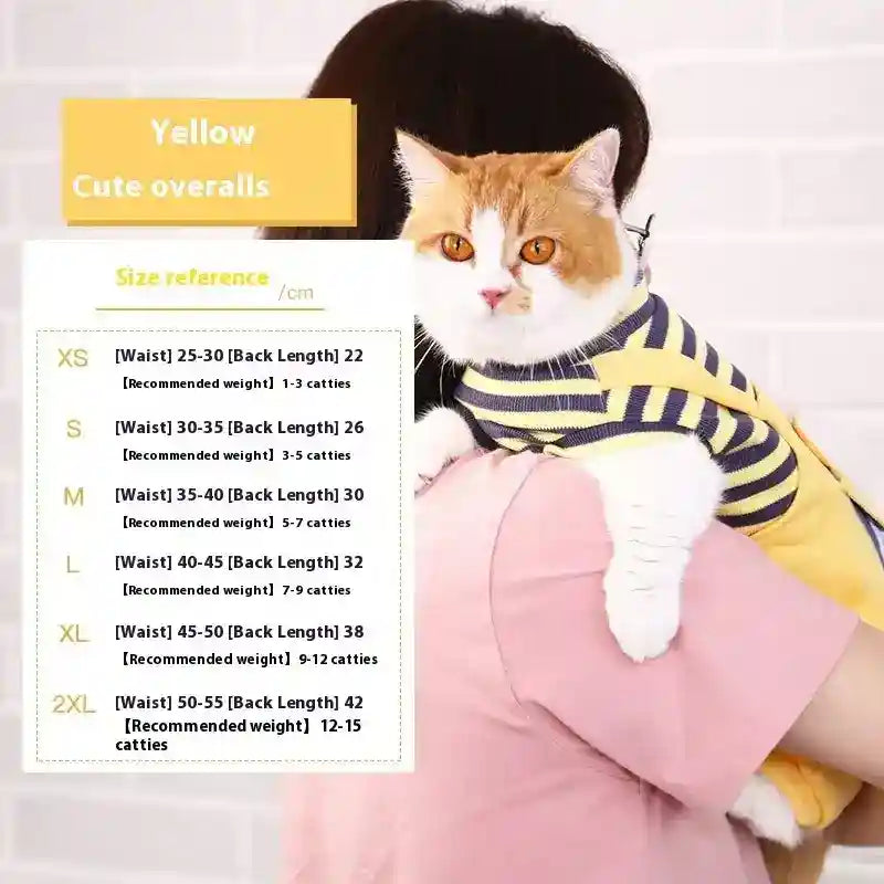 Tutina Salopette Gatti a Righe con Tasca - 6 Taglie by Dog Moda
