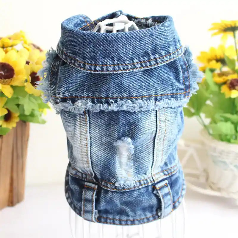 Giacca Jeans per Cani - Cappotto Denim Impermeabile by Dog Moda