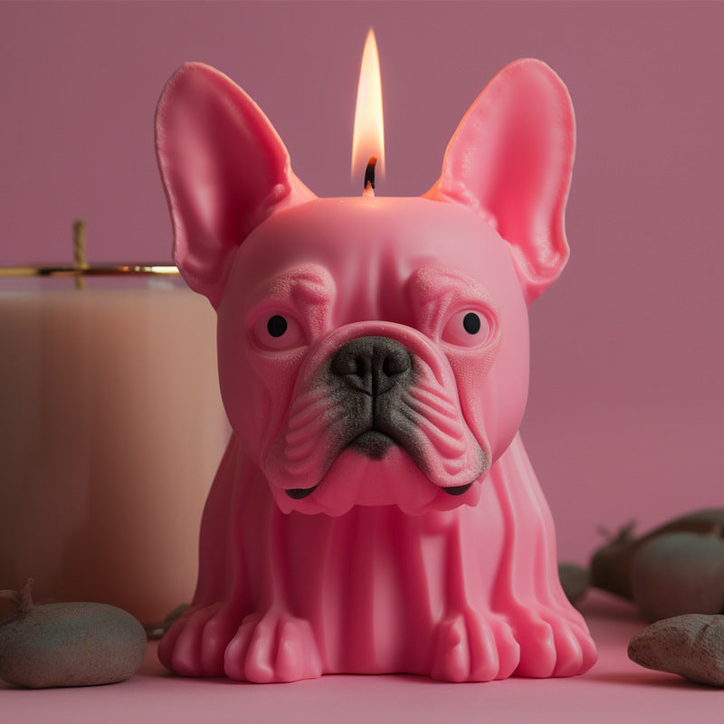 Candela Bulldog Decorativa – Idea Regalo per Amanti dei Cani