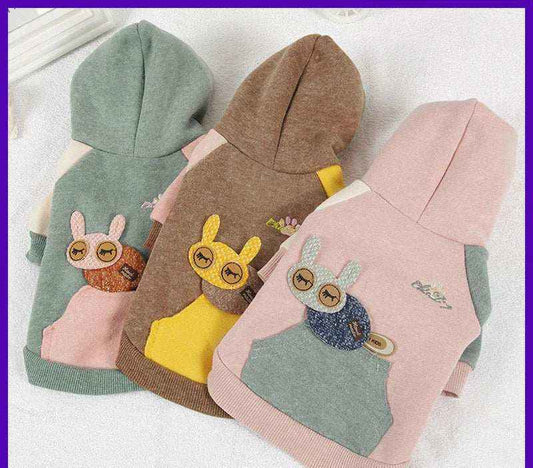 Maglia Cani Cat Pile - Cappuccio Gattino 3D Bottoni by Dog Moda